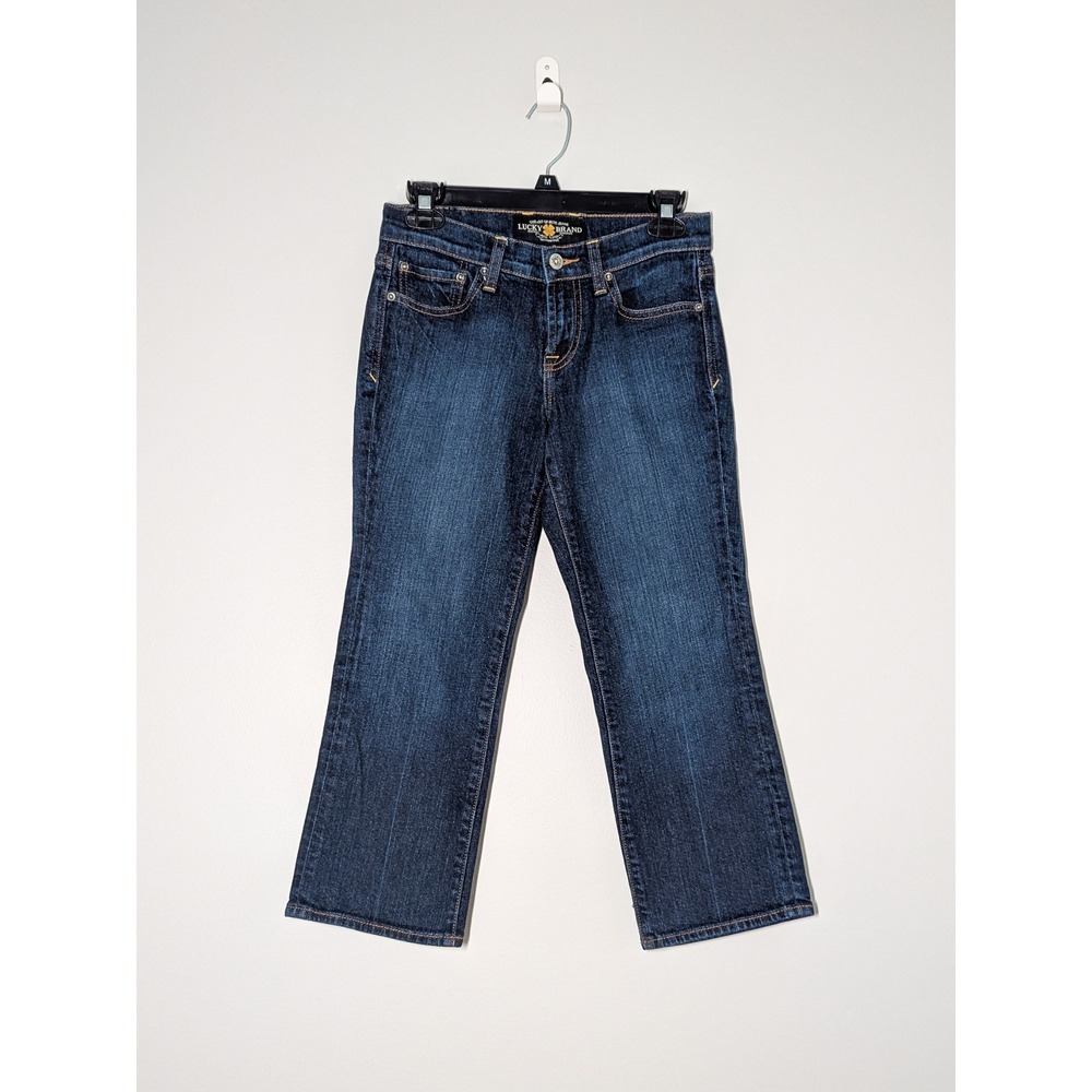 Lucky Brand Danville Classic Rider Crop Jean Dark Wash 25 EUC Denim Crisp Y2K